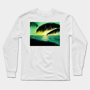 The Caribbean green sunset Long Sleeve T-Shirt